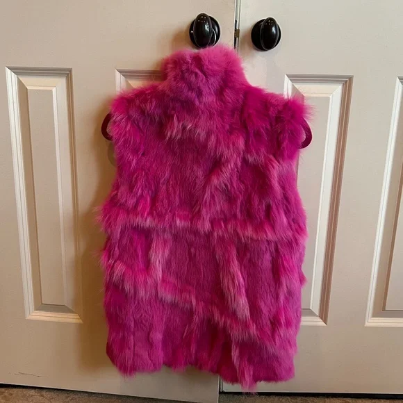 Adrienne Landau Pink Fur Vest - Picture 3 of 5